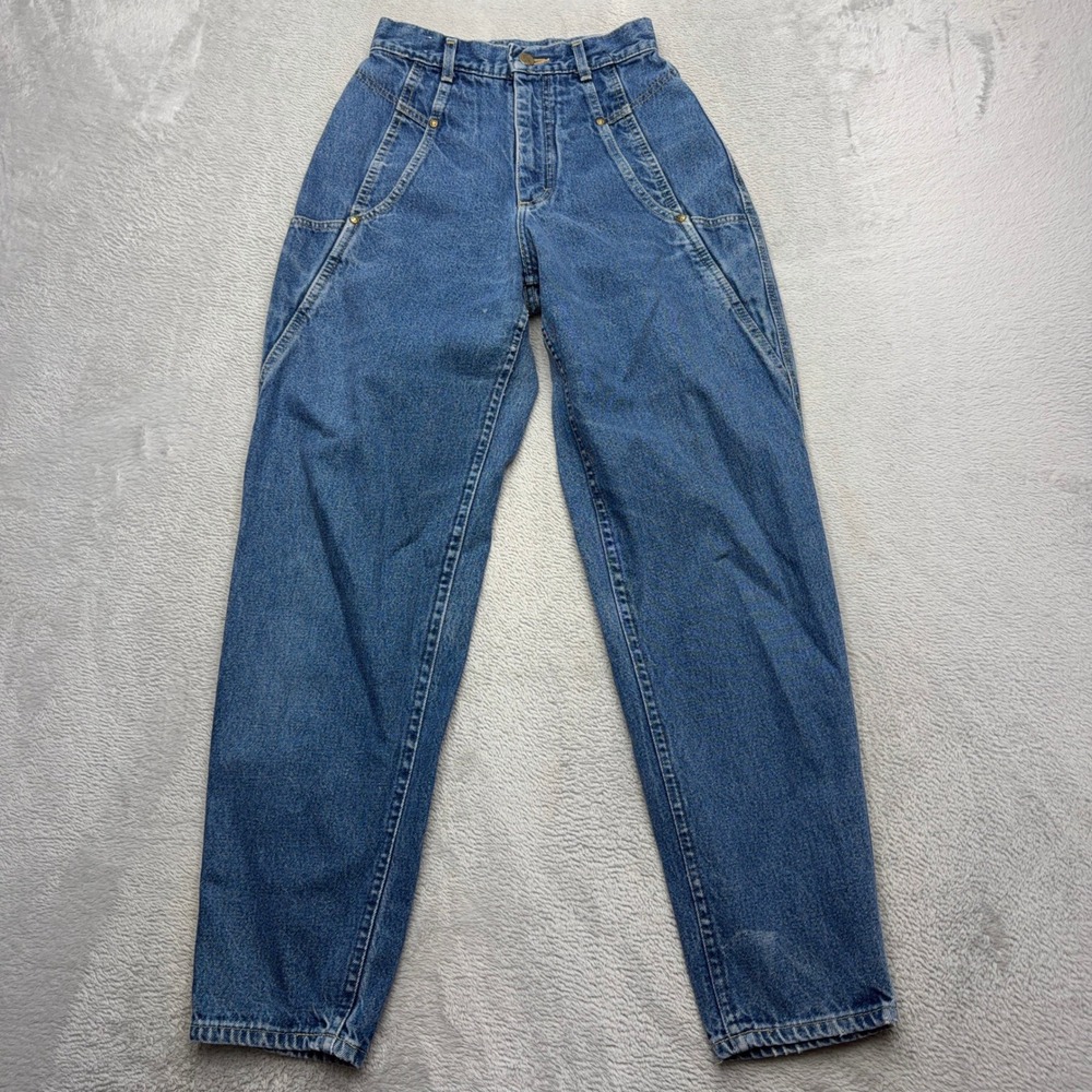 Vintage Lee Jeans Women 3 Union Made Blue High Rise Tapered Leg Mom Denim USA